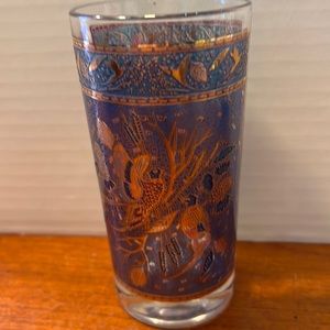 Houze Mid Century Peacock Gold Rimmed Glass